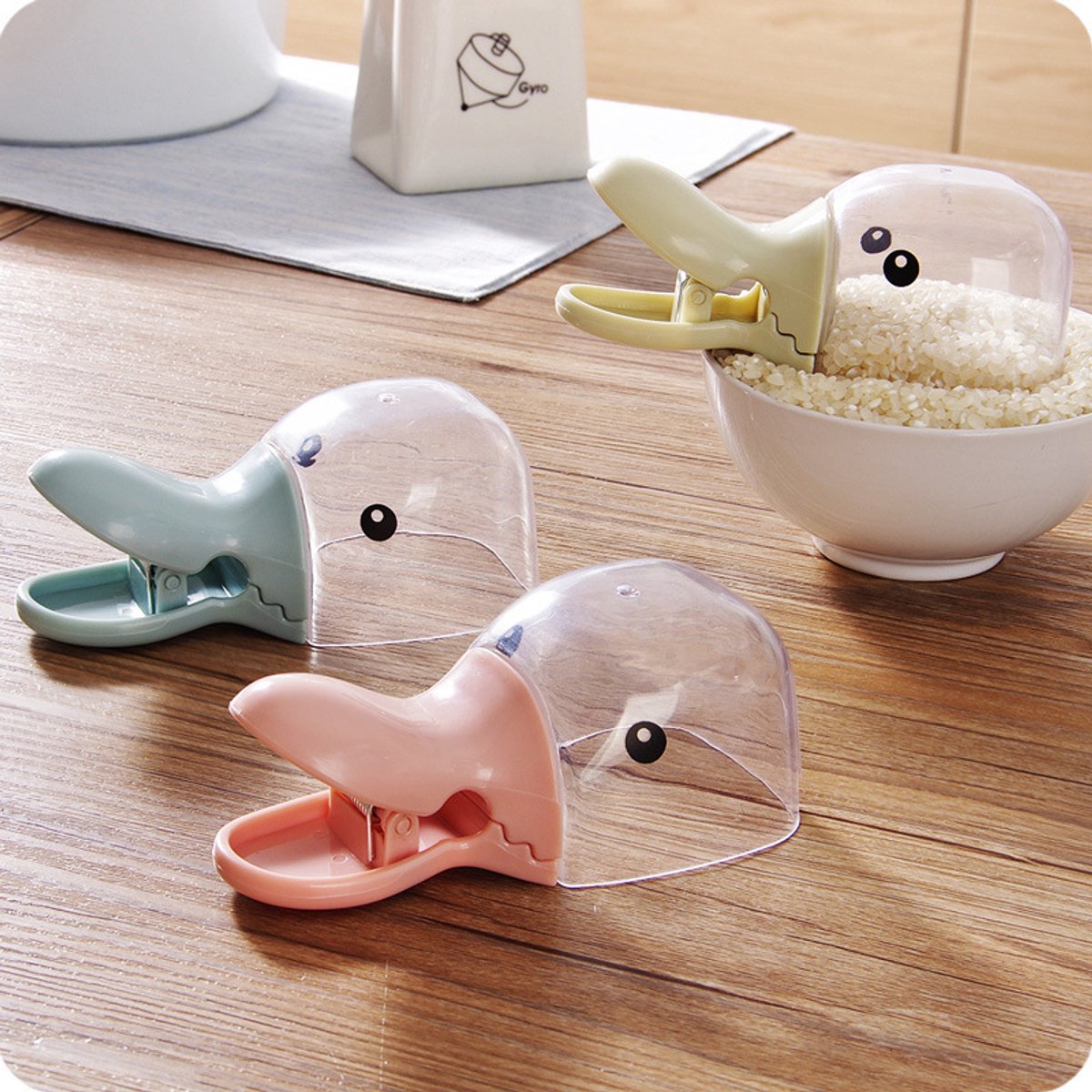 Spoon - Measuring Cup - Feeding Spoon - Bottle Feeding Spoon - With Closure Clip - Cute Duck Head - 3-Piece Set
