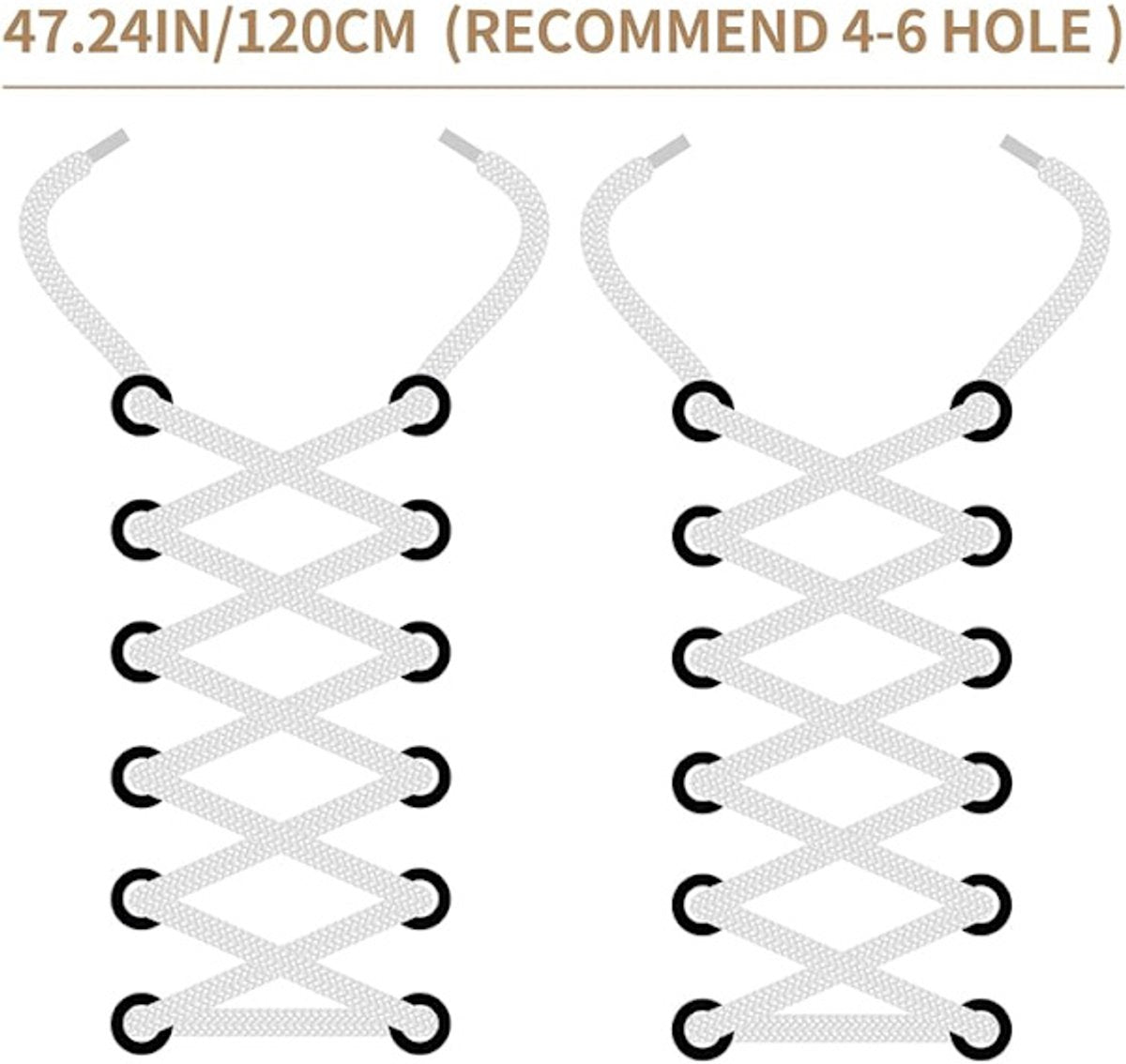 White flat laces - suitable for sports shoes, etc. White 120 cm 3 pairs