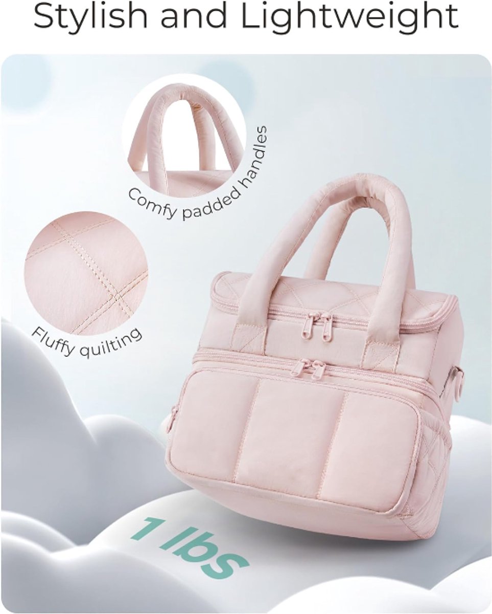 Cooler Bags - Lunch Bag - Handle Strap - Cooler Bag - Lunch Bag - Insulated Cooler Bag - Picnic Bag - Suitable for work, office, travel and picnics(Beige)