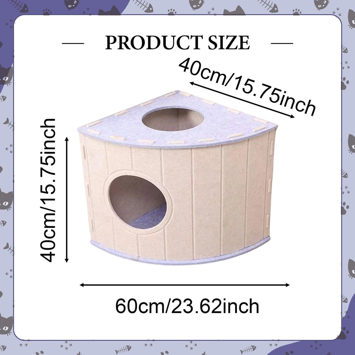 Cat House - Cat Basket - Cat Den - Felt-Shaped Cat Bed - Suitable for All Seasons - Warm | Scratch-Resistant - Pet Bed | Deep Sleeping Bed - Light Blue