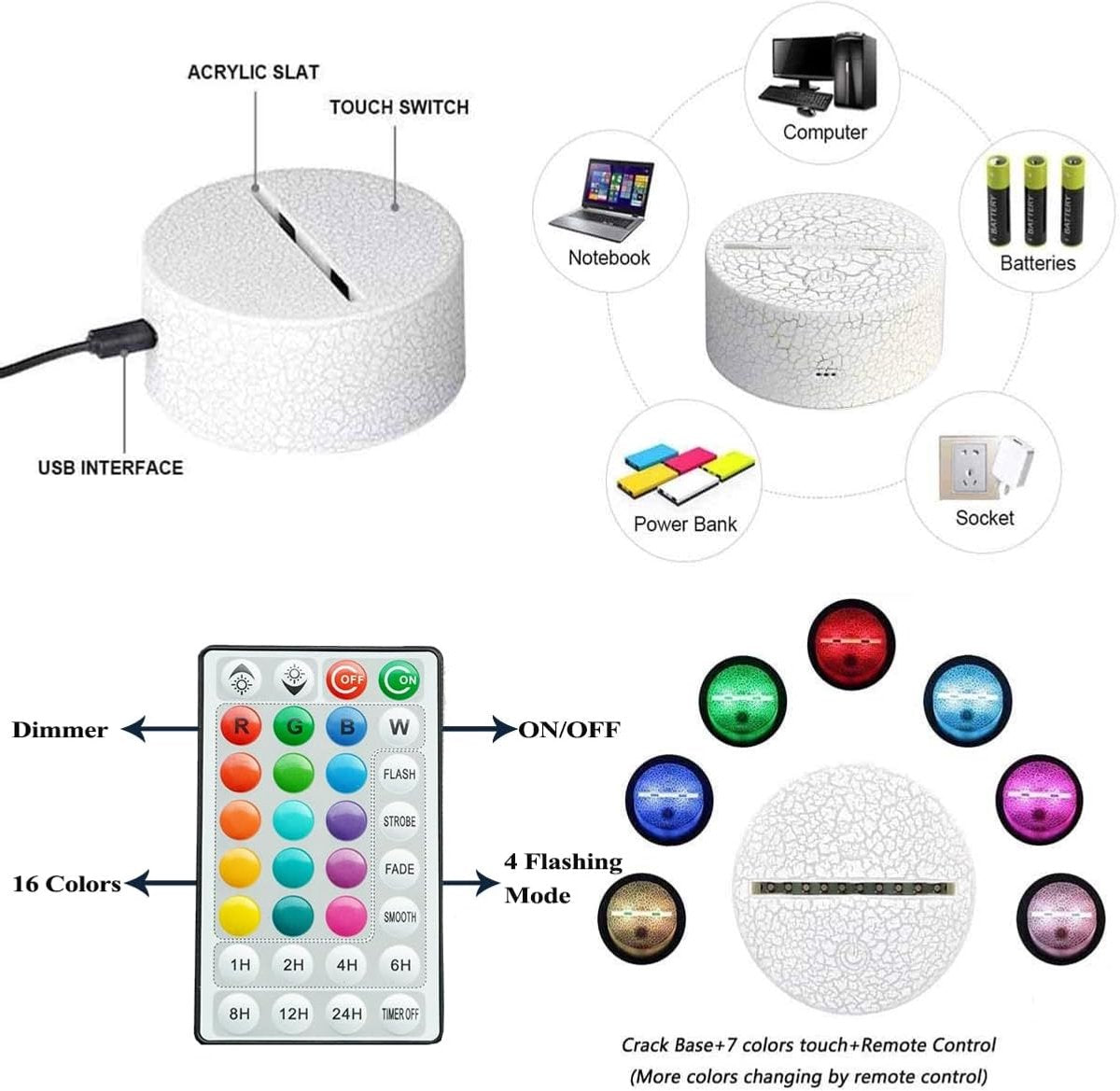 Night Light for Kids - 3D - Baby Night Light - 16 Color Changes - With Remote Control and Timer - RGB Flashing Mode - Bedroom Table Lamp - Lion Light - Christmas and Birthday Gift