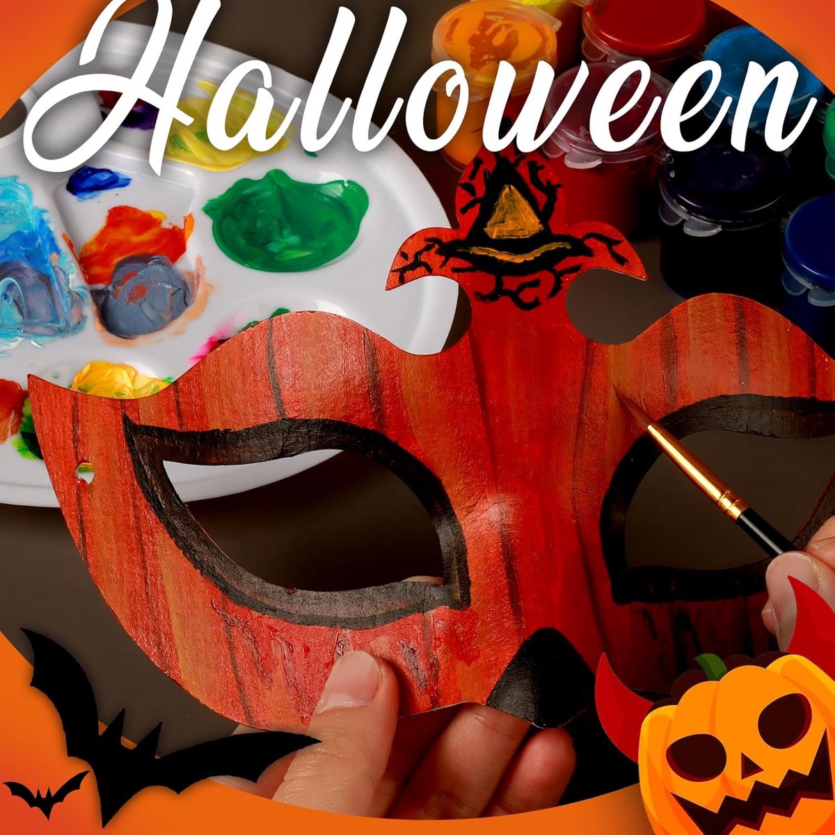 Two-piece oval paint palette - plastic paint tray - palette with thumb hole - suitable for adults and children - perfect for painting or DIY craft lessons - white