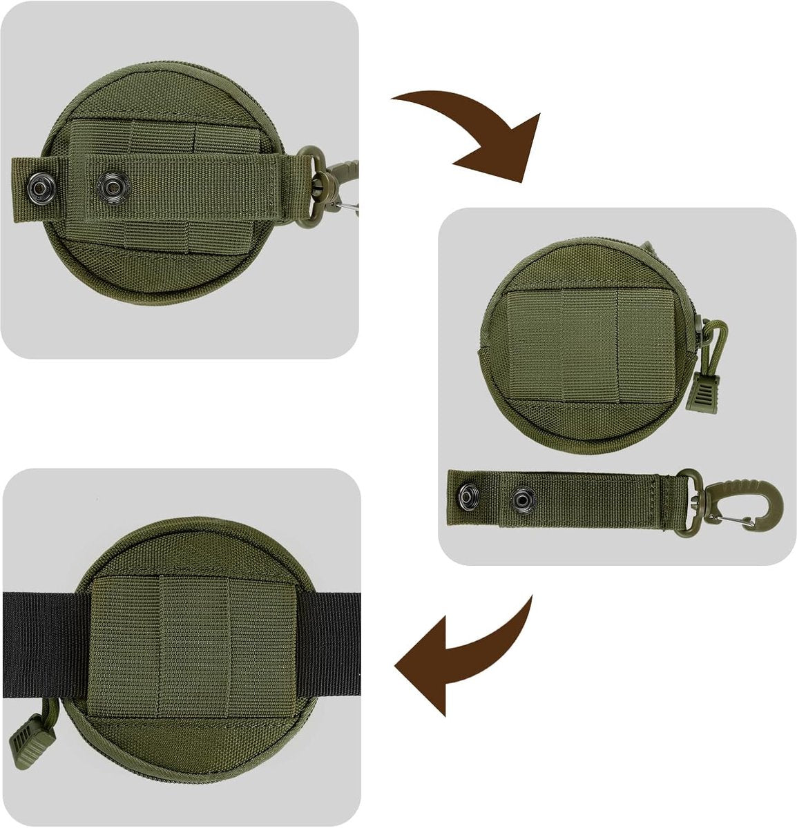 Storage Bag - Accessory Organizer - Compact Wallet for Daily Use - Suitable for Travel, Sports, Running, Camping and Other Indoor and Outdoor Activities - Set of 2 (Green)