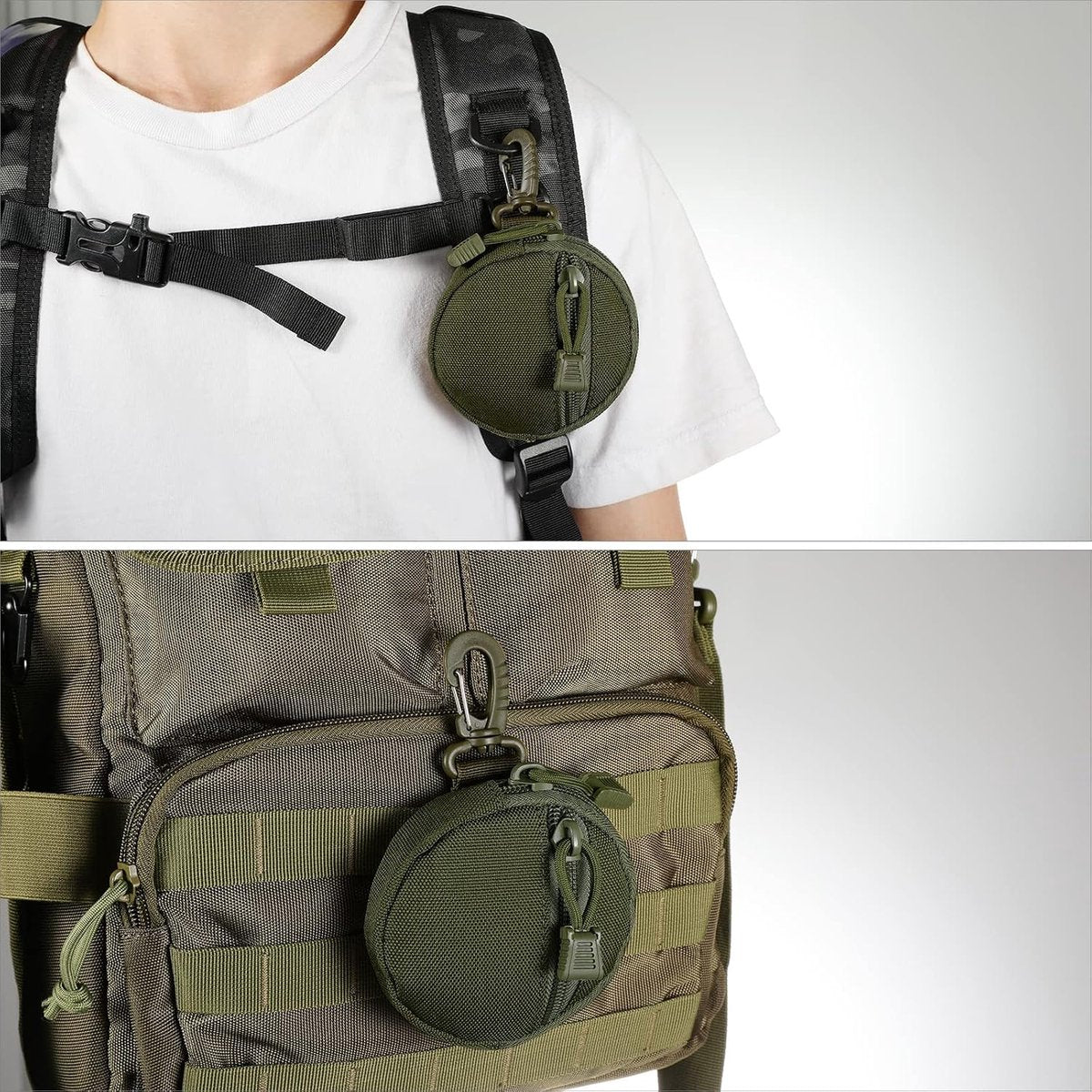 Storage Bag - Accessory Organizer - Compact Wallet for Daily Use - Suitable for Travel, Sports, Running, Camping and Other Indoor and Outdoor Activities - Set of 2 (Green)