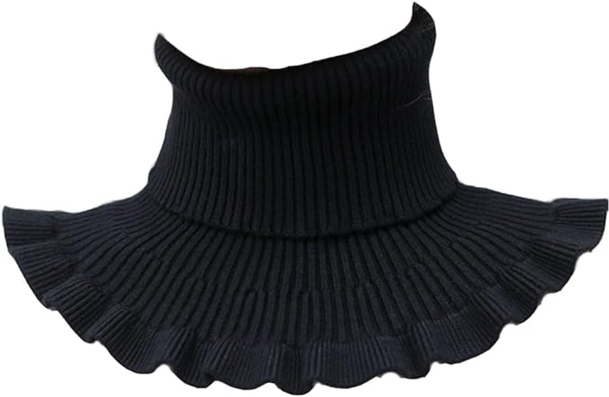 Neck Warmer - Faux Turtleneck - Knitted Warm Neck Warmer - Wearable for Everyday Use - Winter Essential for Women (Black)