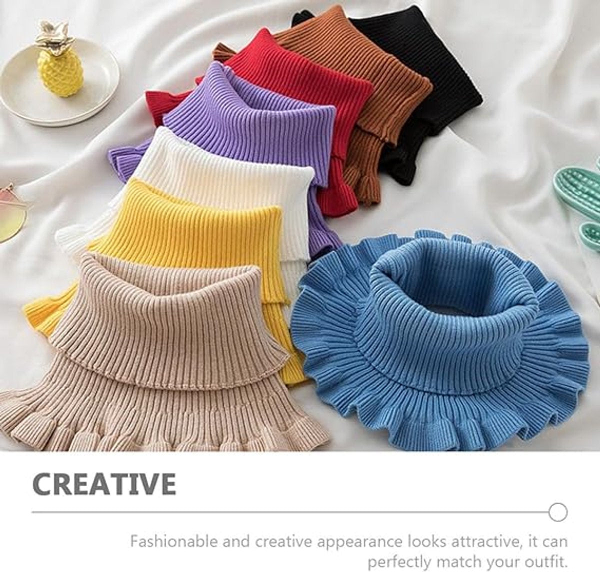 Neck Warmer - Faux Turtleneck - Knitted Warm Neck Warmer - Wearable for Everyday Use - Winter Essential for Women (Black)