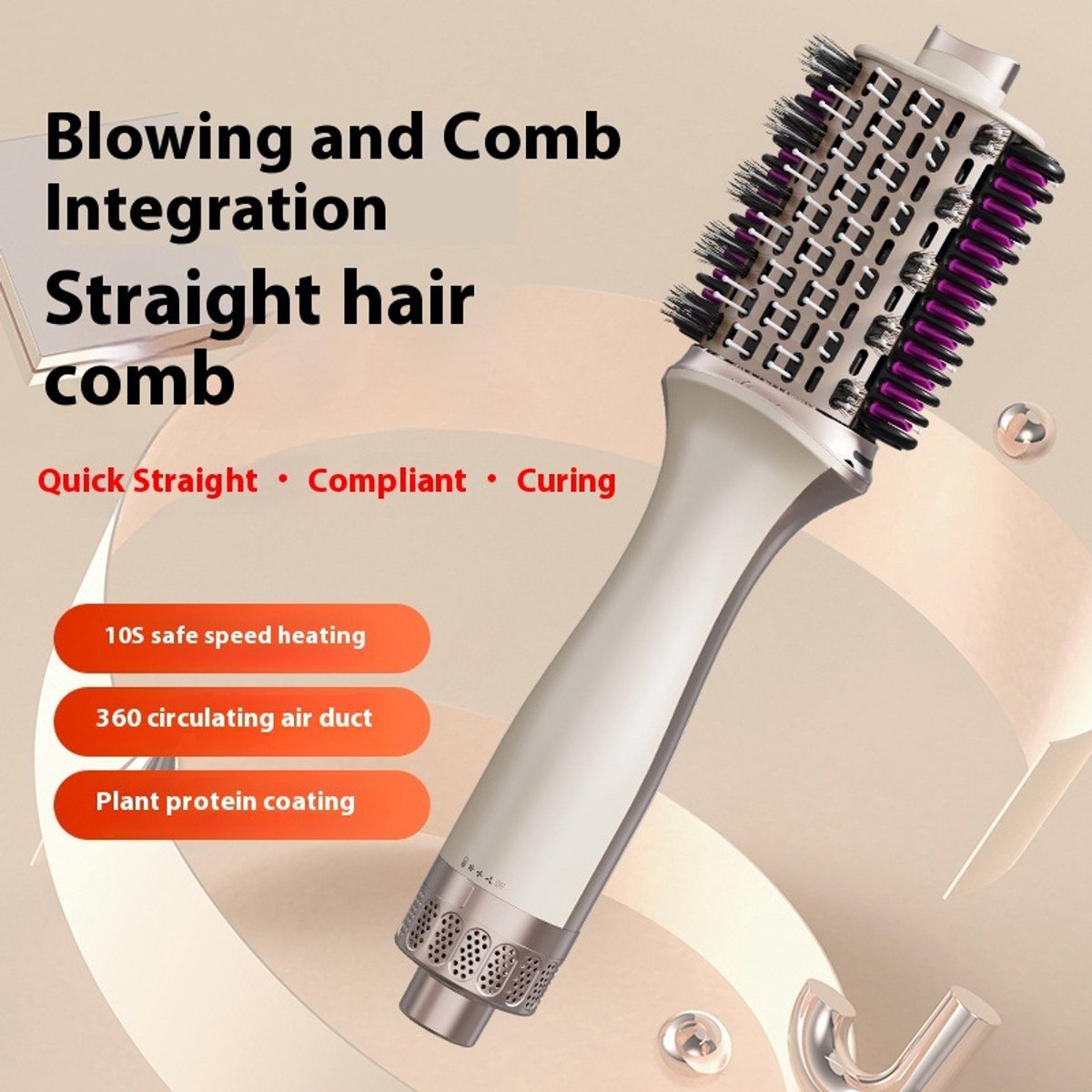 3-in-1 Multistyle Hair Dryer - Dryer, Styling Brush & Curling Iron - Hair Dryer Brush - Curling Brush - 650W, 4 Adjustable Settings