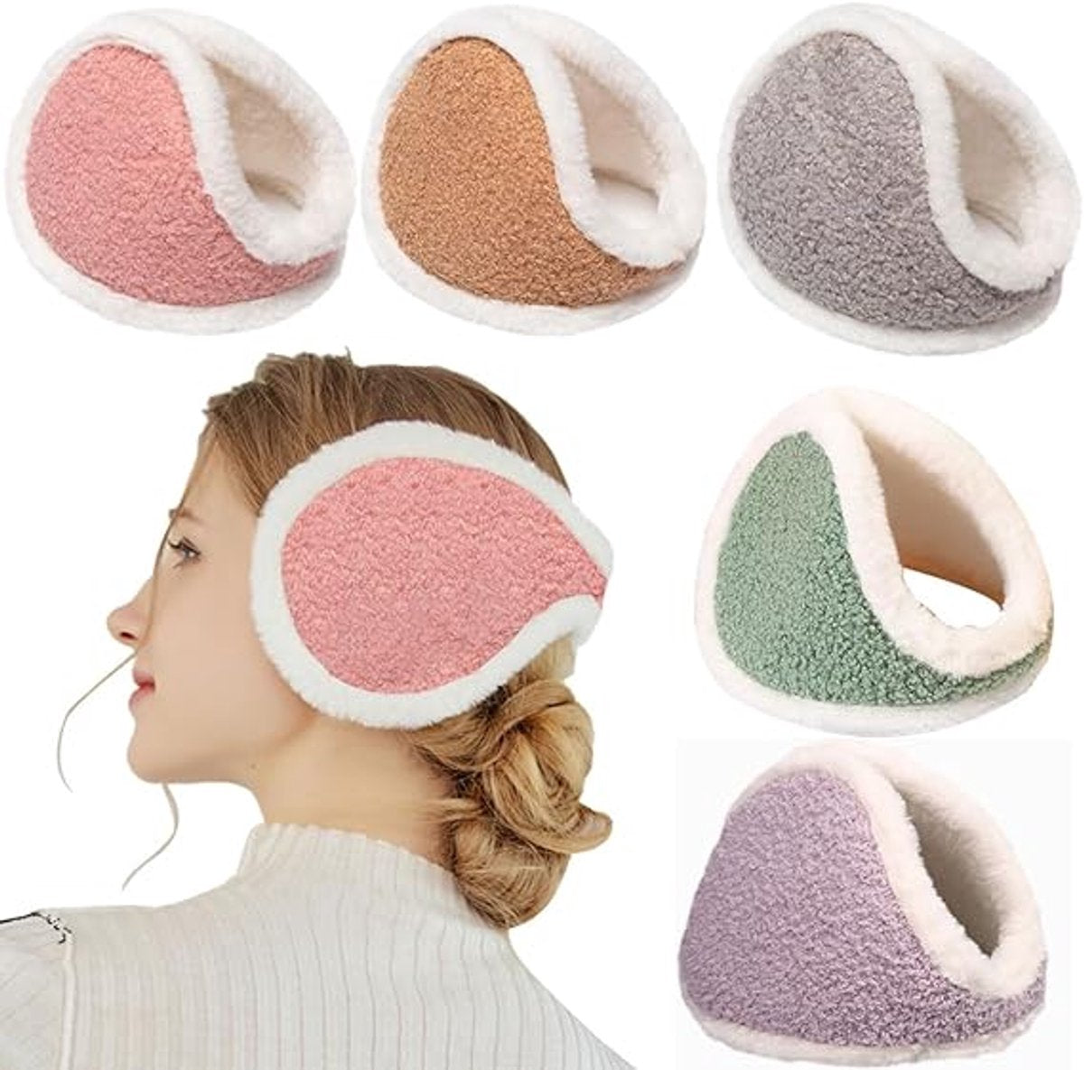 Earmuffs - Windproof and warm earmuffs - Extra thick earmuffs - Winter outdoor essentials (Purple)