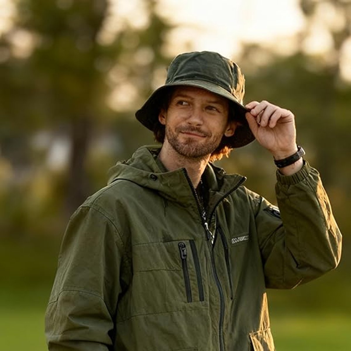 Hat - Sun Hat - Outdoor Jungle Hat - Foldable Bucket Hat - Rain Hat - Unisex - With Removable Chin Strap - 2-Piece (Black + Khaki)