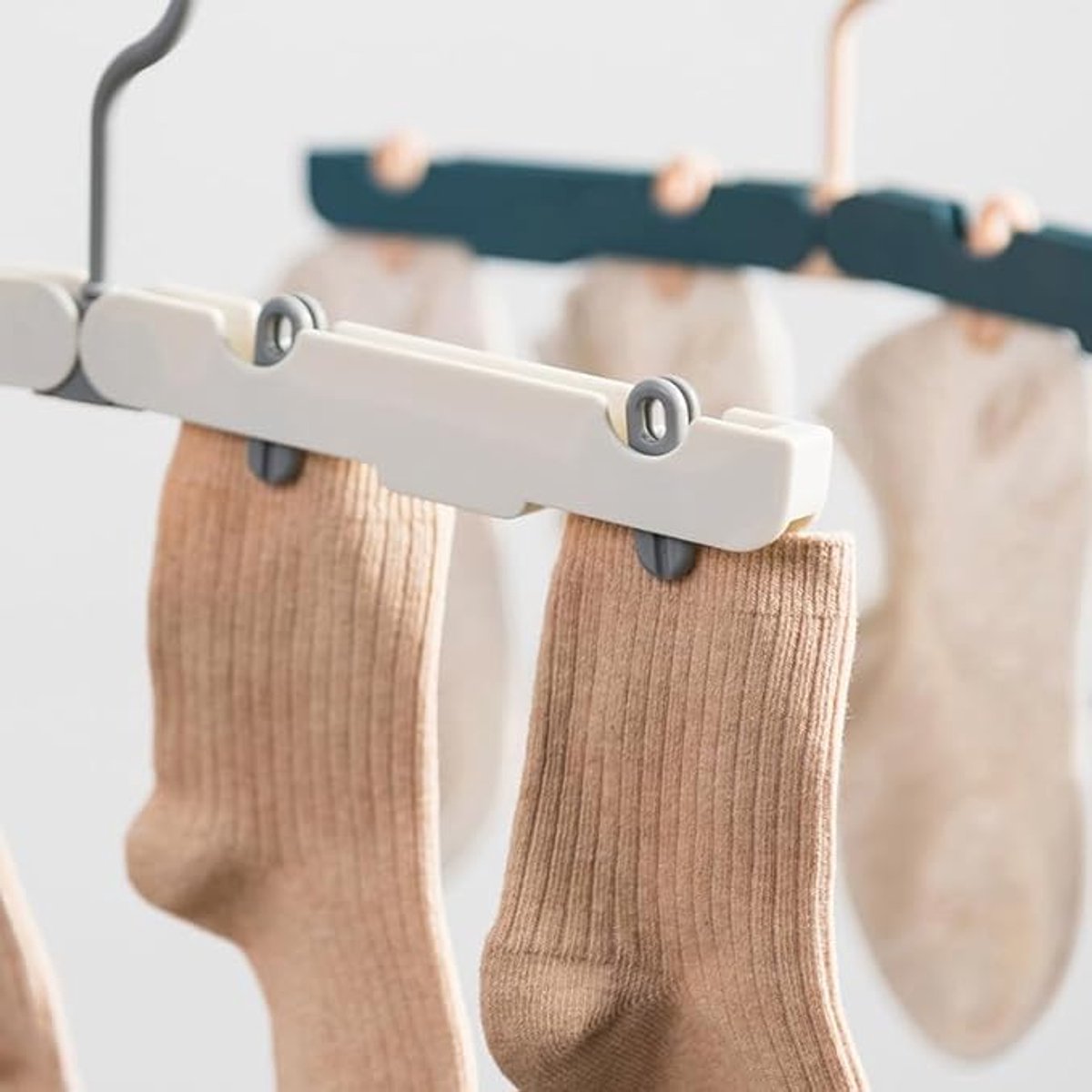 Folding Clothes Rack (Two-Piece Pack) - Hanging Clothes Rack - Portable Folding Hanger with Hook - Ideal for Travel, Campers, Travelers and Small Spaces - Dark Green