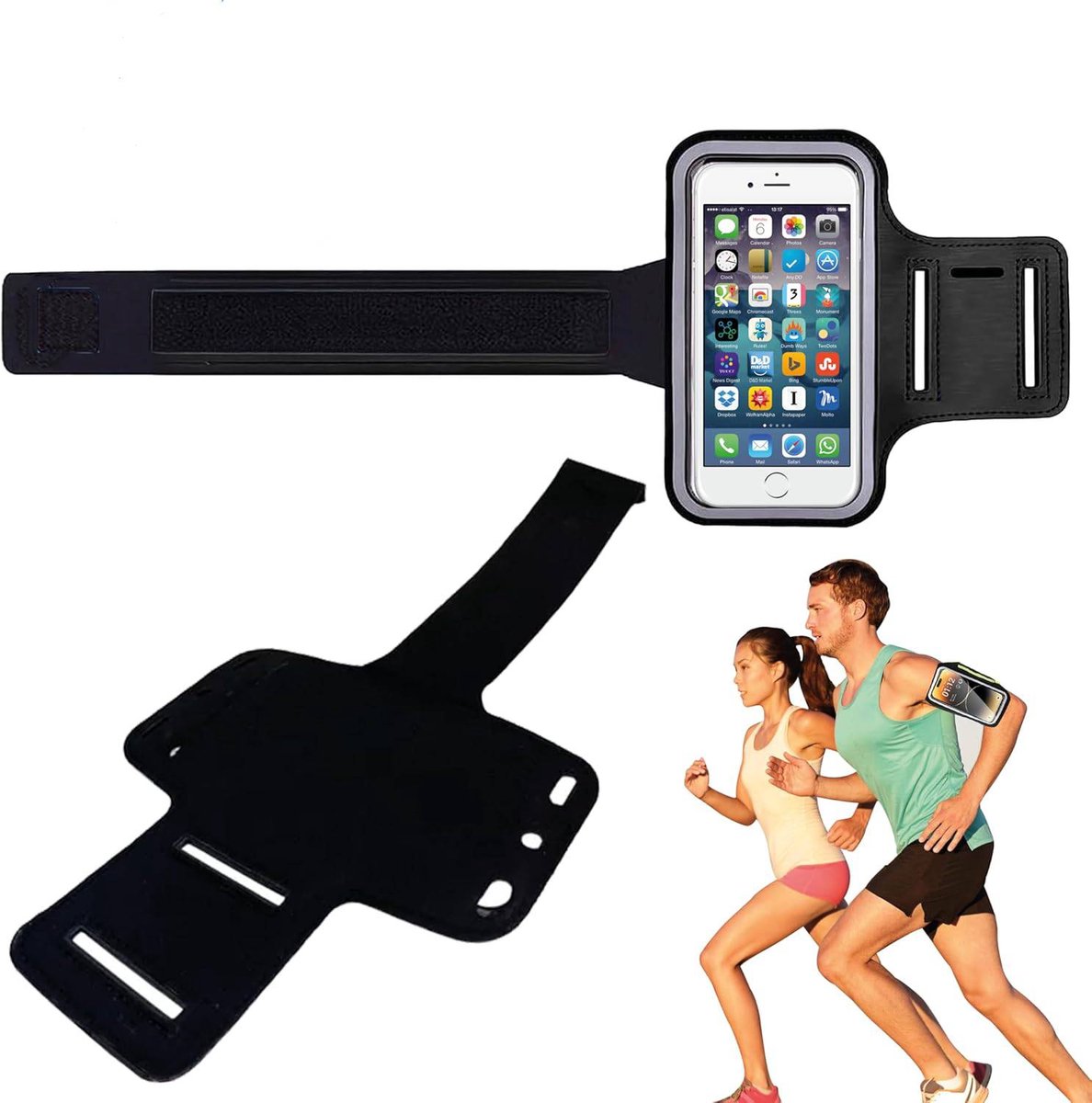 Phone Holder for Running - Running Armband - Suitable for phones up to 6.5 inches - Lightweight and universal phone holder for running, fitness and jogging