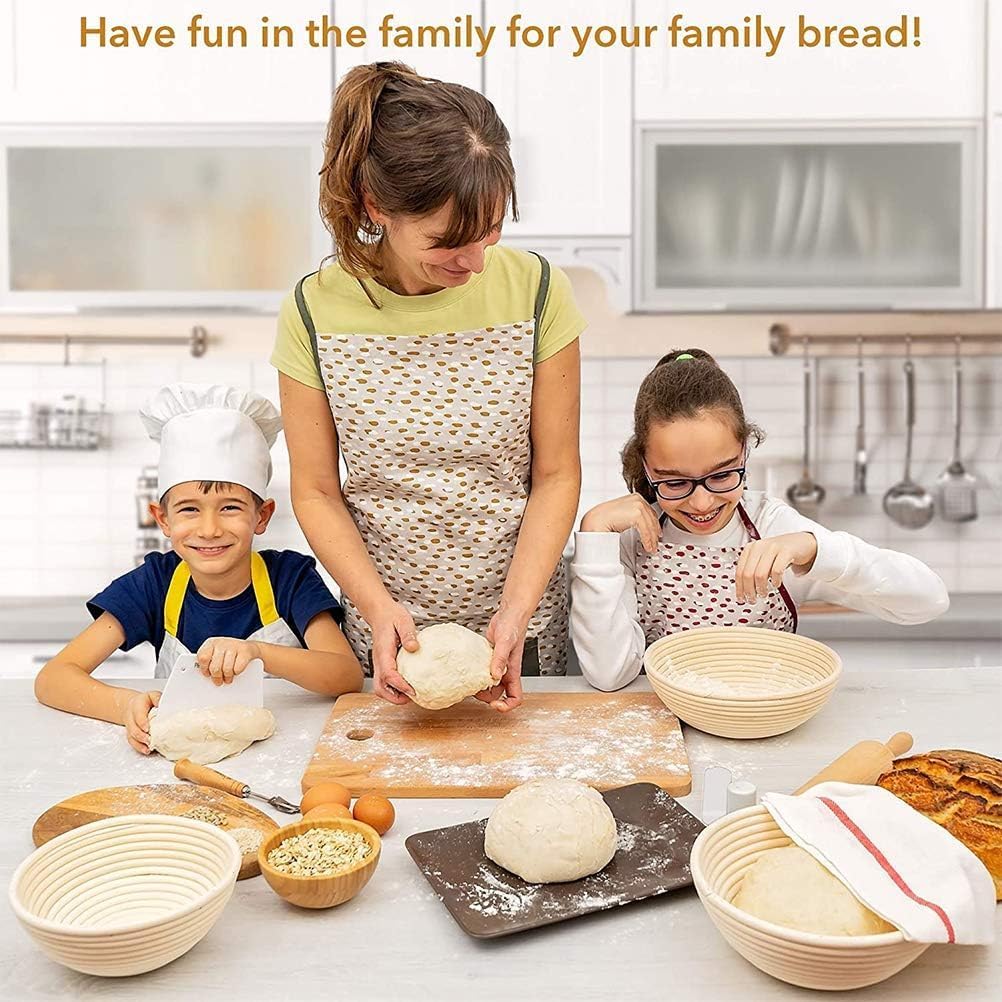 Proofing Basket Ø 25 cm - Bread Baking - Banneton - Proofing Basket Bread - Proofing Basket Round - Rattan Bread Pan - Dough Basket - incl. Dough Linen | 1 piece