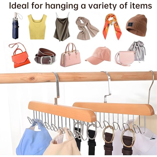 Non-slip hangers for coats, underwear, sweaters and vests - including 8 hooks (pack of 2)