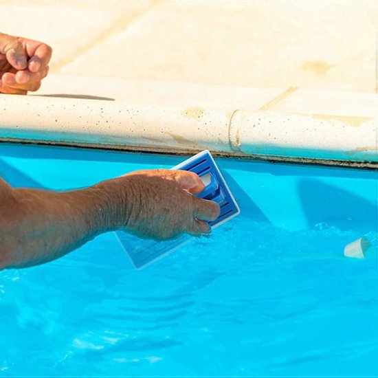 Pool Wall Brush - Sponge Pool Brush - Soft - Hot Tub Cleaning Brush - Pool Sponge Cleaner with Handle (White) Set of 2