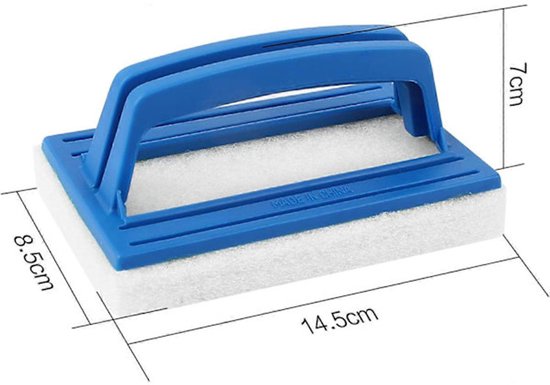 Pool Wall Brush - Sponge Pool Brush - Soft - Hot Tub Cleaning Brush - Pool Sponge Cleaner with Handle (White) Set of 2