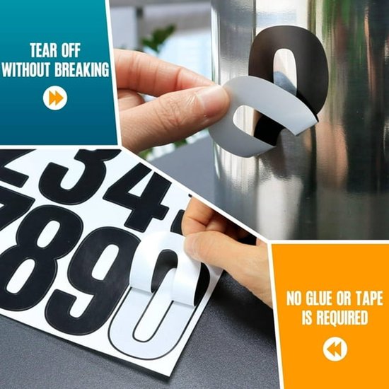 Letterbox stickers - Stickers - Number stickers - Self-adhesive labels - Waterproof door stickers - Suitable for windows, doors, cars and trucks (black) 6 sheets 4 inch