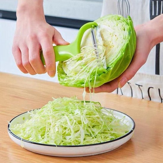 Green vegetable grater - vegetable cutter cabbage grater - stainless steel fruit and vegetable peeler cabbage grater - kitchen essential family restaurant 18*12cm
