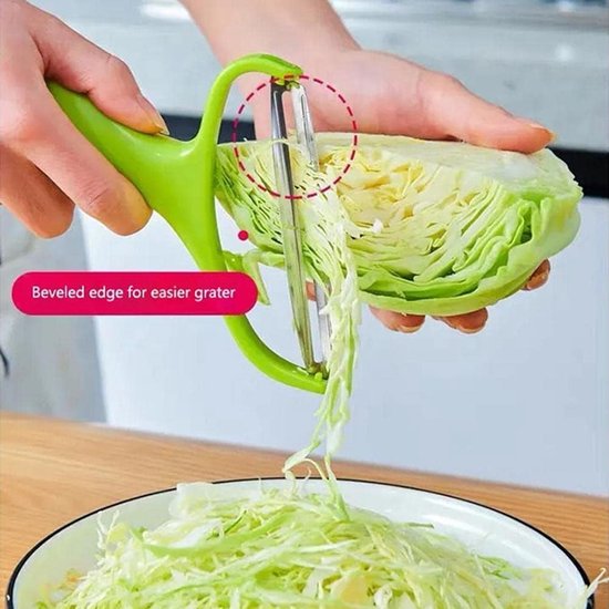 Green vegetable grater - vegetable cutter cabbage grater - stainless steel fruit and vegetable peeler cabbage grater - kitchen essential family restaurant 18*12cm
