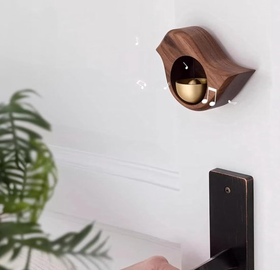 Wind chime - Magnetic wind chime - Wooden doorbell - Wooden shop bell - For opening doors (Bird)