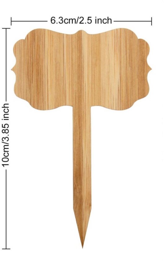 60 plant labels - Wooden plant labels - Wooden garden labels - Decorative garden labels - Suitable for seeds, herbs in pots, flowers and vegetables