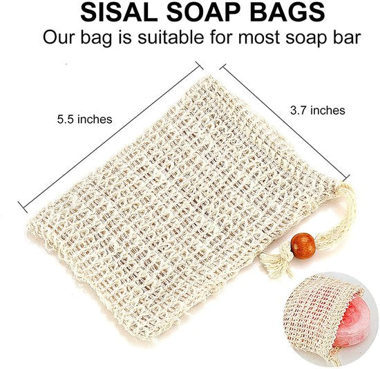 8-Piece Soap Storage Bag - Soap Bag Set - Exfoliating Mesh Soap Bags - Foaming & Fast-Drying In-Shower Soap Holders - Soap Leftover Holder