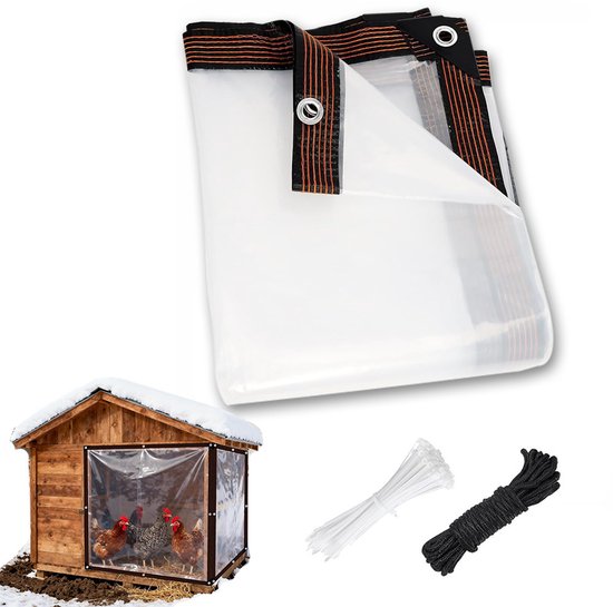 Transparent tarpaulin with eyelets, transparent tarpaulin for outdoor use, waterproof film, woven tarpaulin, canvas, awning, durable, weatherproof, multifunctional tarpaulin 3 x 4m