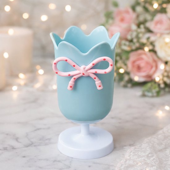 Tulip-shaped pen holder - pen rack - creative desk decoration - refined (Blue)