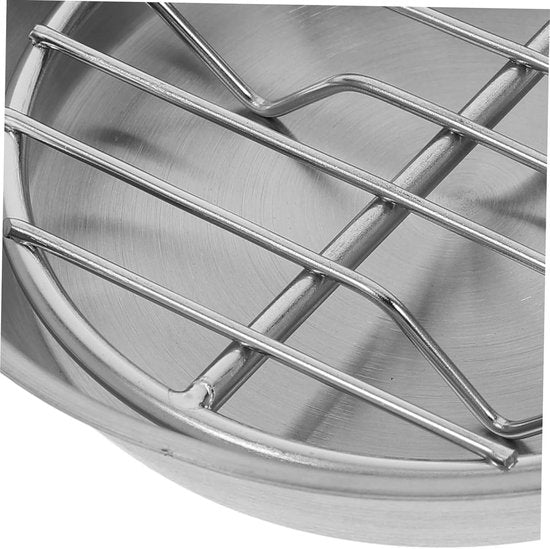Baking tray for air fryer - Air fryer baking pan - Air fryer accessories - Baking tray with rack - Made of 304 stainless steel - 12 cm
