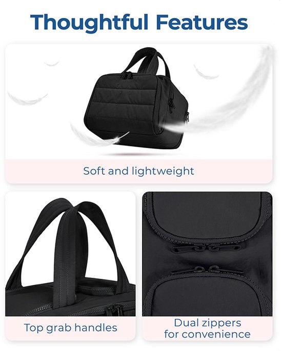 Multi-Zip Makeup Bag - Toiletry Bag - Spacious Storage, Organized Layered Design with Carry Handle - Ideal for Travel & Daily Use(Black)