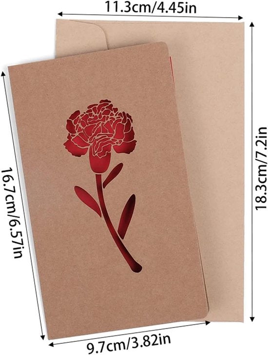 Set of 6 Valentine's Day Envelopes - Valentine's Day and Mother's Day Cards - Hollowed Heart Flowers - Birthday Party Supplies - Wedding Invitations
