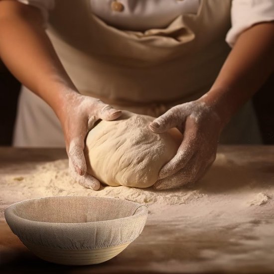 Set of 6 round proofing cloths (25 cm / 10 inch) – Fabric lining for proofing baskets – Natural woven – Ideal for sourdough and bread rising (round, without basket)