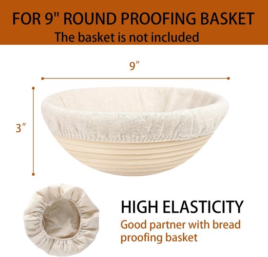 Set of 6 round proofing cloths (25 cm / 10 inch) – Fabric lining for proofing baskets – Natural woven – Ideal for sourdough and bread rising (round, without basket)
