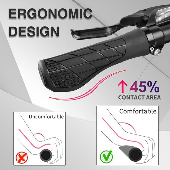 Bicycle grips - Mountain bike grips - 1 pair, including installation tools - Ergonomic bicycle grips | Red Gripps