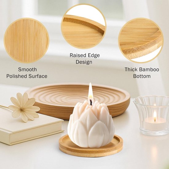 Coasters - Set of 8 - Round coasters - Wooden coasters - Suitable for water glasses, ornaments, candles, potted plants, etc.