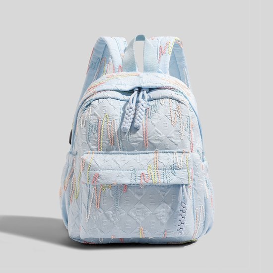 Backpack – Stylish and practical lightweight backpack – With two zippered compartments and adjustable shoulder strap – Fashionable design for girls, children and adults – Blue