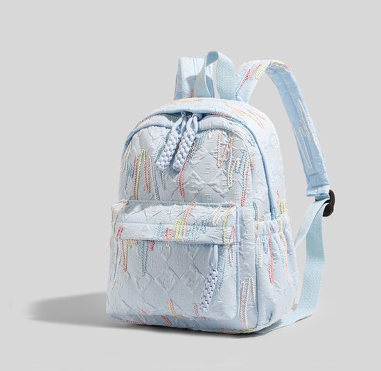 Backpack – Stylish and practical lightweight backpack – With two zippered compartments and adjustable shoulder strap – Fashionable design for girls, children and adults – Blue