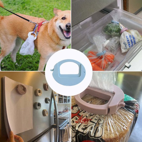 3-Pack of Food Clips - Universal for Snack & Grain Bags - Airtight & Available in 3 Colors - 7.5x5.5 cm