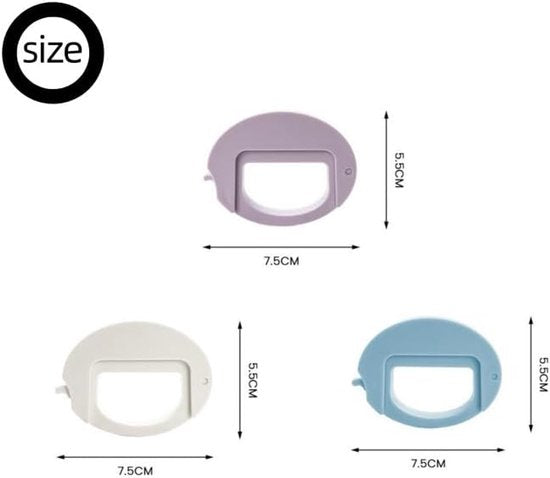 3-Pack of Food Clips - Universal for Snack & Grain Bags - Airtight & Available in 3 Colors - 7.5x5.5 cm