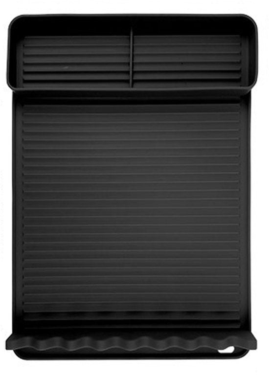 Silicone BBQ Grill Mat - 8-Slot Mat with Drip Tray - Heat-Resistant and Dishwasher-Safe - 40x27 cm - Black