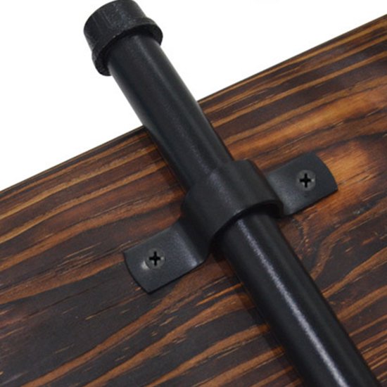 Black U-Clamp - Metal Pipe Clamp - Double Hole Pipe Clamp DIY - U-Shaped Bracket (6 Pcs) (1/2 Inch)