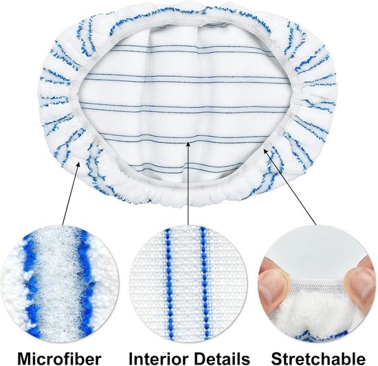 Mop Pads - 3-pack mop refills - 15 x 8 inch flat dust mop head pads