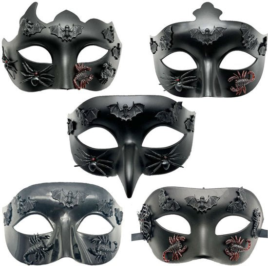 Hell's Messenger Mask - Halloween - Rave Party - Dance - Adult Performance - Costume Prop - 5-Pack