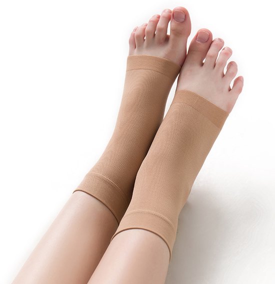 Stretch ankle compression stockings - Ankle compression stockings - Sports ankle support - Stretch compression stockings - Plantar fascia support - beige size S