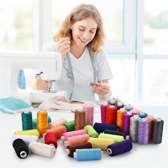Premium Sewing Thread Set 72 Pieces - 400 Meters of Sewing Machine Thread in 36 Colors - Pre-Wound Sewing Spool Set - 365 Meters per Spool - DIY - Sewing Machine - Crafts - Embroidery