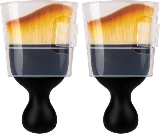 2-Pack Car Interior Cleaning Brushes - Auto Detailing and Dusting Brushes - Soft Bristles for Cleaning Car Interiors - Suitable for Dashboard, Interior, Exterior, Sunroof, Leather, Dusting Brush - Brown