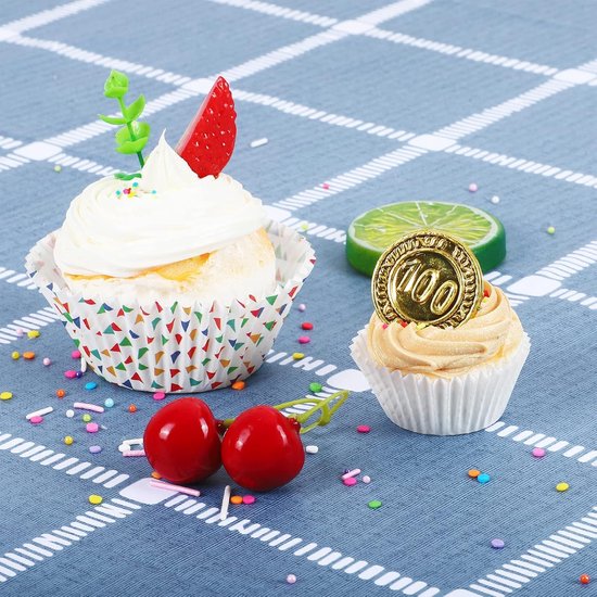 500-pack Mini Cupcake Liners - White - Oil Resistant - Small Cupcake Wrapping Paper - Baking Cups