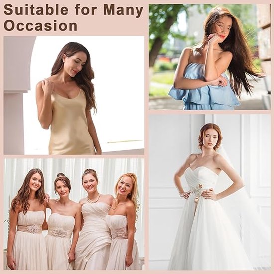 1 round bra cup - strapless invisible silicone - transparent push-up bra - seamless design - front closure - beige - C