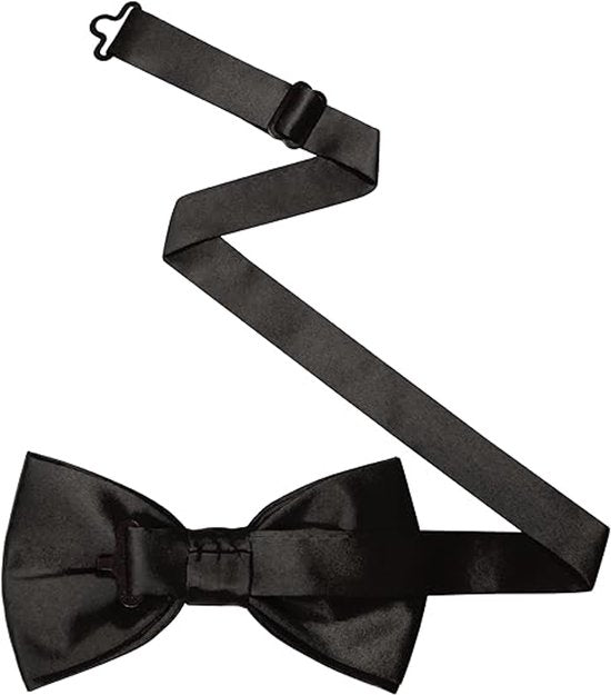 Plain Bow Tie - Adjustable Bow Tie for Men - Black