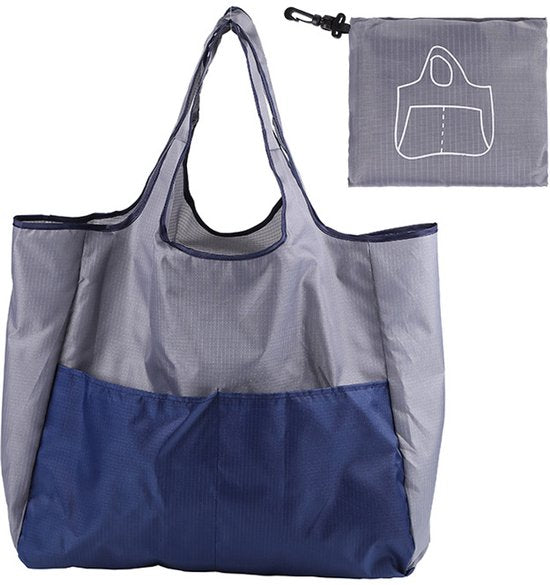 Portable foldable shopping bag - storage bag - supermarket bag - large Oxford cloth bag - eco-friendly bag - blue