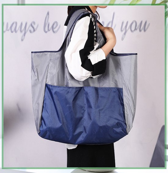 Portable foldable shopping bag - storage bag - supermarket bag - large Oxford cloth bag - eco-friendly bag - blue